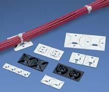 Cable Accessories Adhesive Backed Cable Tie Mount Acrylonitrile Butadiene Styrene White Bulk