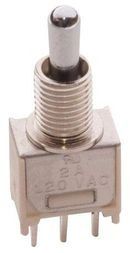 T Series Subminiature Toggle Switch SPDT On-None-On Round Lever 3A 120VAC 28VDC PC Pins PC Mount Bulk