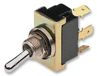 Switch Toggle ON OFF (ON) SPDT Round Toggle Hooking Wire Lead 6A 250VAC Panel Mount with Threads Bulk