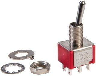 Switch Toggle ON None ON DPDT Long Baton Toggle Wire Lug 5A 250VAC 28VDC Panel Mount with Threads Bulk