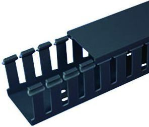 Cable Accessories Wide Slot Wiring Duct Polyvinyl Chloride Black