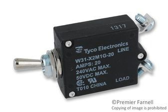 Circuit Breaker Thermal 1Pole 20A 240VAC/50VDC