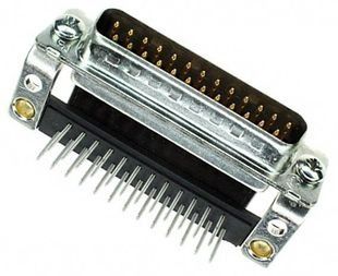 Conn D-Subminiature PIN 25 POS 2.74mm Solder RA Thru-Hole 25 Terminal 1 Port