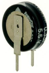 Cap 1F 5.5V -20% to 80% 1000 hr (19 X 5 X 19.5mm) Radial Stacked Coin 5mm 30 Ohm 70°C Tray