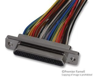 Cable Assembly Coaxial 0.457m 26AWG 37 POS D-Sub PIN Crimp