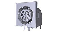Conn Shielded Circular DIN F 8 POS Solder RA Thru-Hole 8 Terminal 1 Port