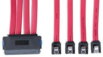 20 INCH INTERNAL SAS CABLE 4-IN-1 32PIN SFF-8484 TO 4 X 7PIN