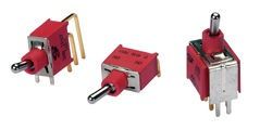 Switch Toggle ON None ON SPDT Round Toggle PC Pins 20VAC 20VDC 0.4VA PC Mount with Bracket