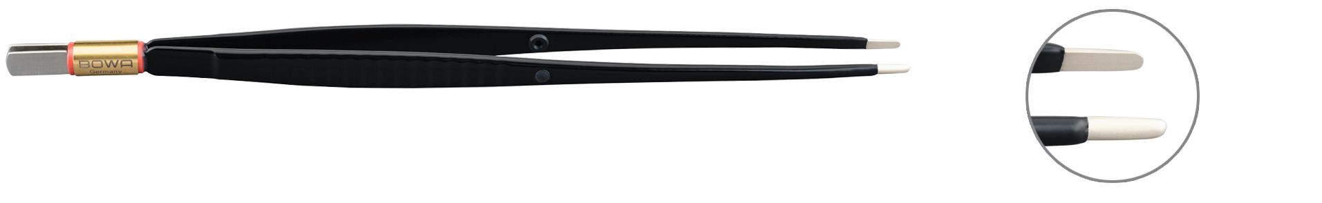 Bowa Пинцет биполярный, NON-Stick-Gold, прямой, 220 мм, 8 мм х 2 мм