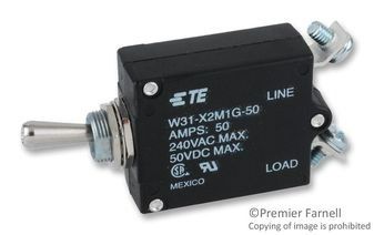 Circuit Breaker Thermal 1Pole 50A 250VAC/50VDC