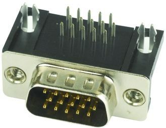 Conn High Density D-Sub PIN 15 POS 2.29mm Solder RA Thru-Hole 15 Terminal 1 Port Tray