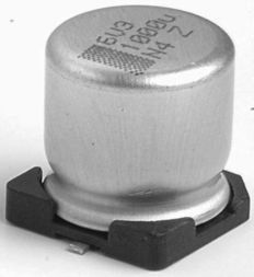Cap Aluminum 1000uF 6.3V 20% (10 X 10mm) SMD 670mA 3000 hr 105°C Blister T/R