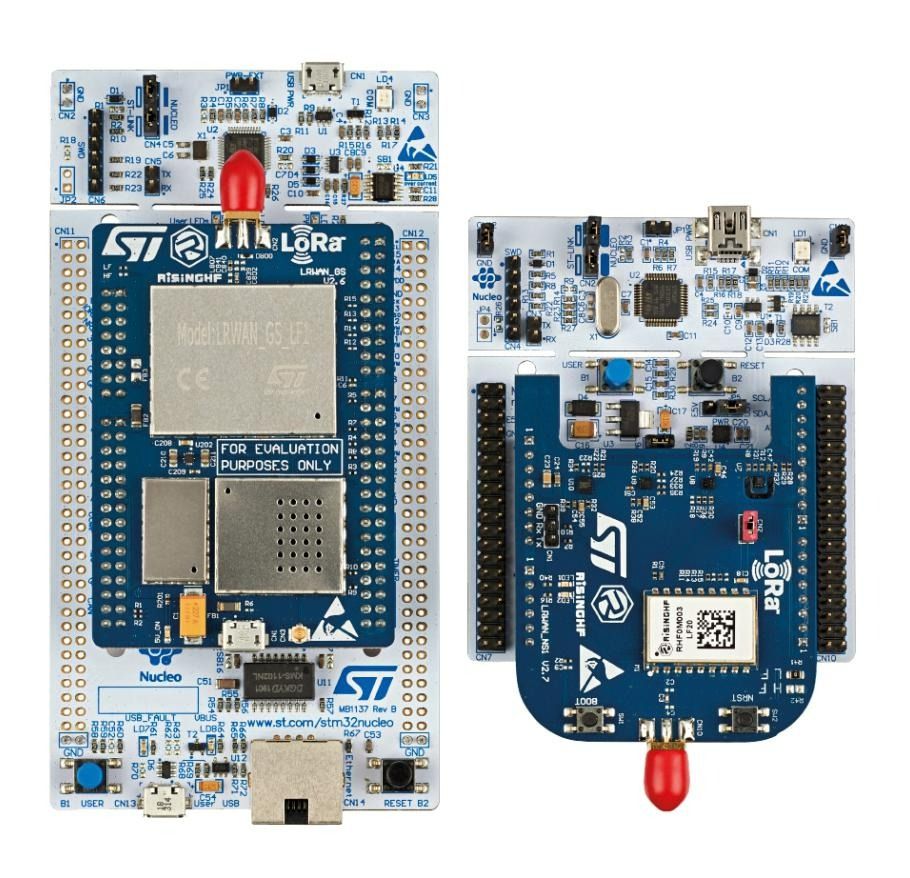 STM32 Nucleo starter packs with LoRa HF or LF band sensor and gateway BOARD