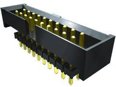 Shrouded Header and Stacker Straight 2 Rows 20 Positions/Row High Temperature Nylon Insulation Thru-Hole Bulk