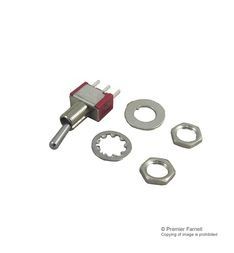 Switch Toggle ON None ON SPDT Long Baton Toggle PC Pins 5A 250VAC 28VDC PC Mount with Threads Bulk