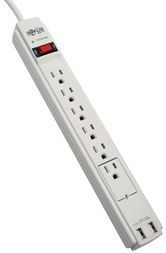 SURGE PROTECTOR STRIP 120V USB 6 OUTLET 6FT CORD 990 JOULE