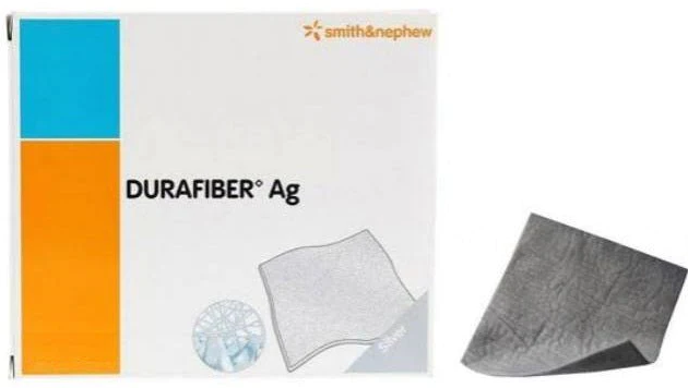 Durafiber Ag — высоко абсорбирующая, желирующая волокнистая повязка с серебром Ag 2m x 45см CEE , Шт. в упаковке 5, Smith&Nephew