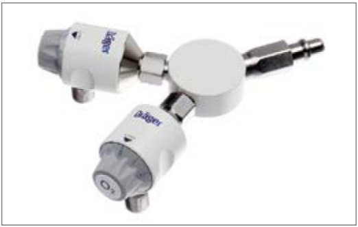 "O2 сдвоенный флоуметр компактный Clickflow, DIN, 2 × 1 – 16 л/мин, 9/16"" ,Drager"