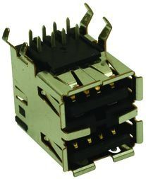 Conn USB RCP/RCP 4/4 POS Solder RA Thru-Hole 8 Terminal 2 Port Tray