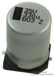Cap Aluminum 330uF 35V 20% (10 X 14mm) SMD 790mA 3000 hr 105°C Blister T/R