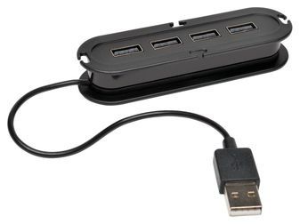 4-PORT USB 2.0 COMPACT MOBILE HI-SPEED ULTRA-MINI HUB W/ CAB