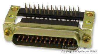 Conn D-Subminiature PIN 25 POS 2.76mm Solder RA Thru-Hole 25 Terminal 1 Port