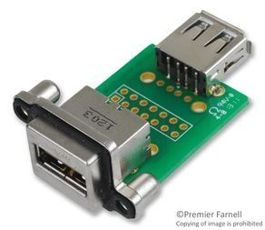 Conn USB RCP 4 POS Solder RA Thru-Hole 4 Terminal 1 Port