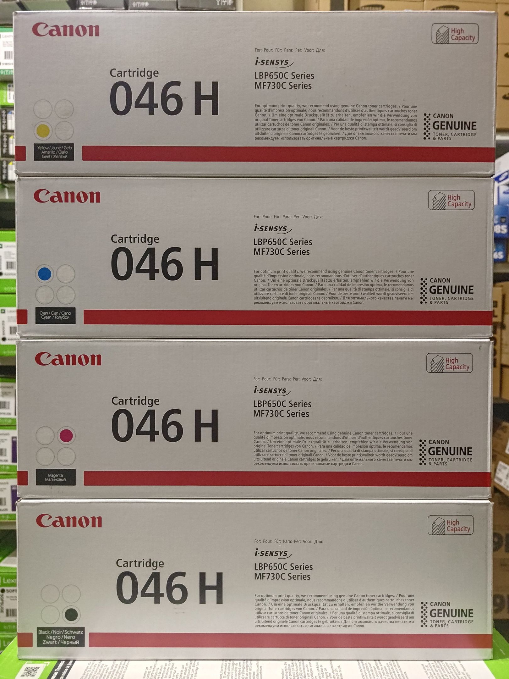 Картридж Canon 046H 1254C002 1253C002 1252C002 1251C002 для LBP 653Cdw КОМПЛЕКТ