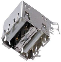 Conn USB RCP/RCP 4/4 POS Solder RA Thru-Hole 8 Terminal 2 Port Tray