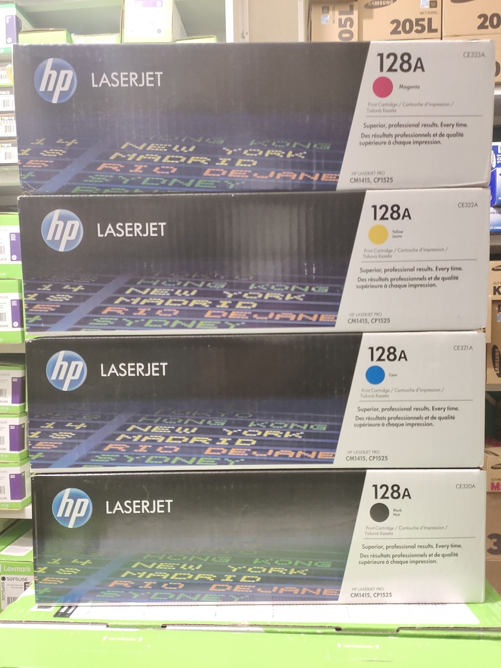 Картридж CE320A CE321A CE322A CE323A для HP CLJ CP1525/CM1415 КОМПЛЕКТ