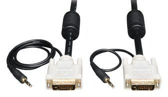 6FT DVI DUAL LINK CABLE AUDIO TMDS MONITOR DVI-D 3.5MM M/M