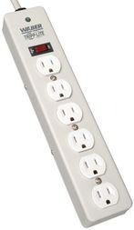 SURGE PROTECTOR METAL 120V 6 OUTLET 6FT CORD 1050 JOULE