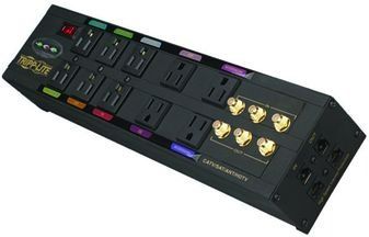 HOME THEATER ISOBAR SURGE PROTECTOR 10 OUTLET RJ11 RJ45 COAX