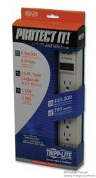 SURGE PROTECTOR STRIP 6 OUTLET 15FT CORD 790 JOULES