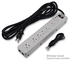 SURGE PROTECTOR STRIP 120V RJ11 RT ANGLE 6 OUT METAL 15FT CD