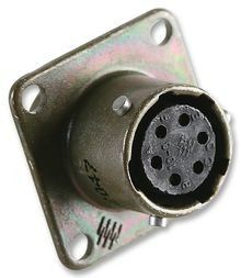 Conn Miniature Cylindrical SKT 10 POS Crimp ST Box Mount 10 Terminal 1 Port