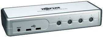 4-PORT COMPACT KVM SWITCH DVI / USB W/ AUDIO & CABLES