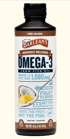 Barlean's SERIOUSLY DELICIOUS OMEGA-3 FISH OIL PINA COLADA 16 oz.