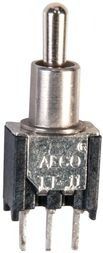 Switch Toggle ON OFF ON SPDT Short Baton Toggle PC Pins 20VAC 20VDC 0.4VA PC Mount Bulk