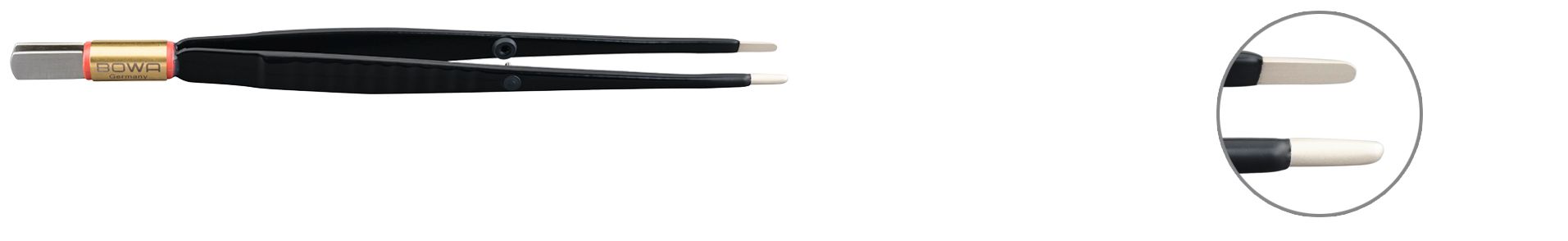 Bowa Пинцет биполярный, NON-Stick-Gold, прямой, 160 мм, 8 мм х 2 мм