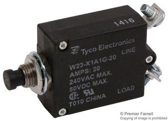 Circuit Breaker Thermal 1Pole 20A 250VAC/50VDC