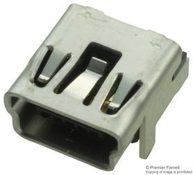 Conn USB F 5 POS 0.8mm Solder RA Thru-Hole 5 Terminal 1 Port Tray