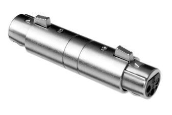 Conn XLR Adapter F-F 3/3 POS ST 2 Port