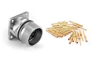 Conn M23 Circular PIN 12 POS Crimp ST Flange Mount 12 Terminal 1 Port