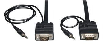25FT VGA SVGA COAX MONITOR CABLE W/ AUDIO PLENUM HD15 3.5MM