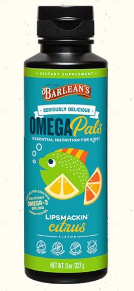 Barlean's OMEGA PALS LIPSMACKIN' CITRUS HIGH POTENCY FISH OIL 8 oz.