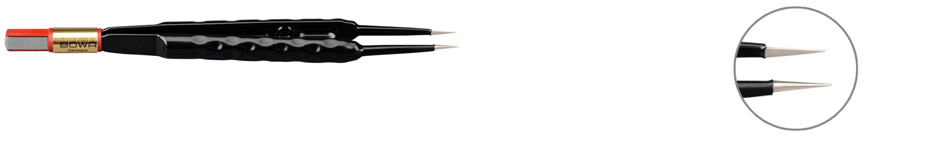 Bowa Пинцет биполярный, NON-Stick-Gold, сферическая рукоятка, прямой, 155 мм, 0,3 мм