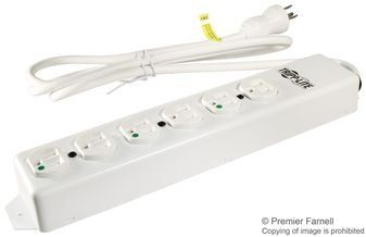POWER STRIP MEDICAL 120V 5-15R-HG 6 OUTLET 6FT CORD METAL