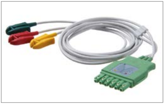 ЭКГ-кабель, на 3 отведения, одноконтактный разъем, IEC2 (цветовой код AHA/US), 1 м, 20 шт. ,Drager