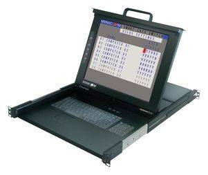 MINICOM SMARTRACK 116 16-PORT CAT5 KVM RACK CONSOLE LCD TAA